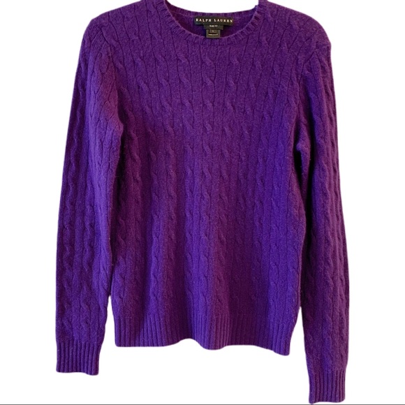 Ralph Lauren Sweaters - Ralph Lauren Black Label Cashmere Cable Knit Sweater size L Slim Fit